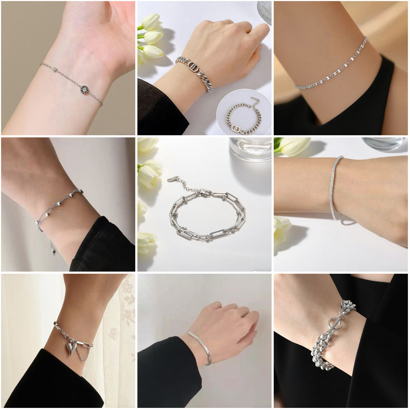 All-Titanium Steel European and American Style Cross-Border Popular Elegant Cd Pig Nose Bracelet Fashionable High-End Versatile Factory Direct Sale