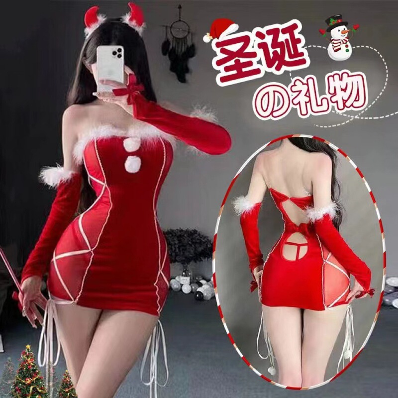 Xia Yang Online Red Christmas Gowns Collection Women's Party Gowns Sexy Christmas Coats Bunny dress suit A02