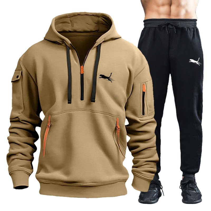 Cross-border foreign trade new men's winter men's clothing Amazon independent station leisure trend V-neck zipper pullover sweater Cross-border foreign trade new men's winter men's clothing Amazon independent station leisure trend V-neck zipper pullover sweater