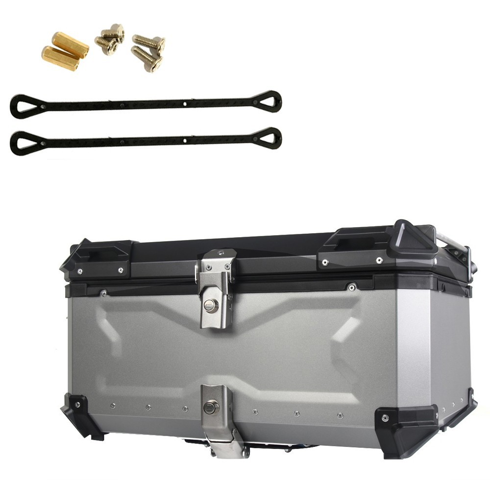 Caja de almacenamiento de gran capacidad de 65L 80 para scooter eléctrico, caja trasera de aleación de aluminio de liberación rápida, caja trasera para motocicleta, baúl.