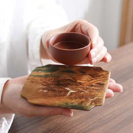 千山香云纱壶垫隔热垫禅意六方小杯垫功夫茶具干泡布艺茶垫茶配件