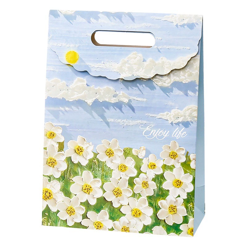 Художественная картина маслом Подарочная сумка Художественная сумка Фестиваль Изысканный мужской и женский Букет на день рождения Упаковка Подарочная бумажная сумка