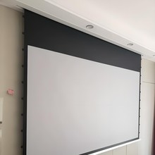 家用投影幕布隐藏嵌入式天花幕高清4K自动升降投影仪屏幕智能联动