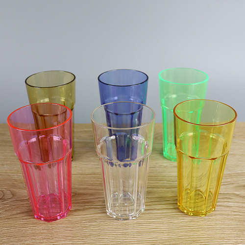 PC acrylic color water cup juice cup beverage cup heat-resistant octagonal Roman cup mouthwash cup plastic beer cup