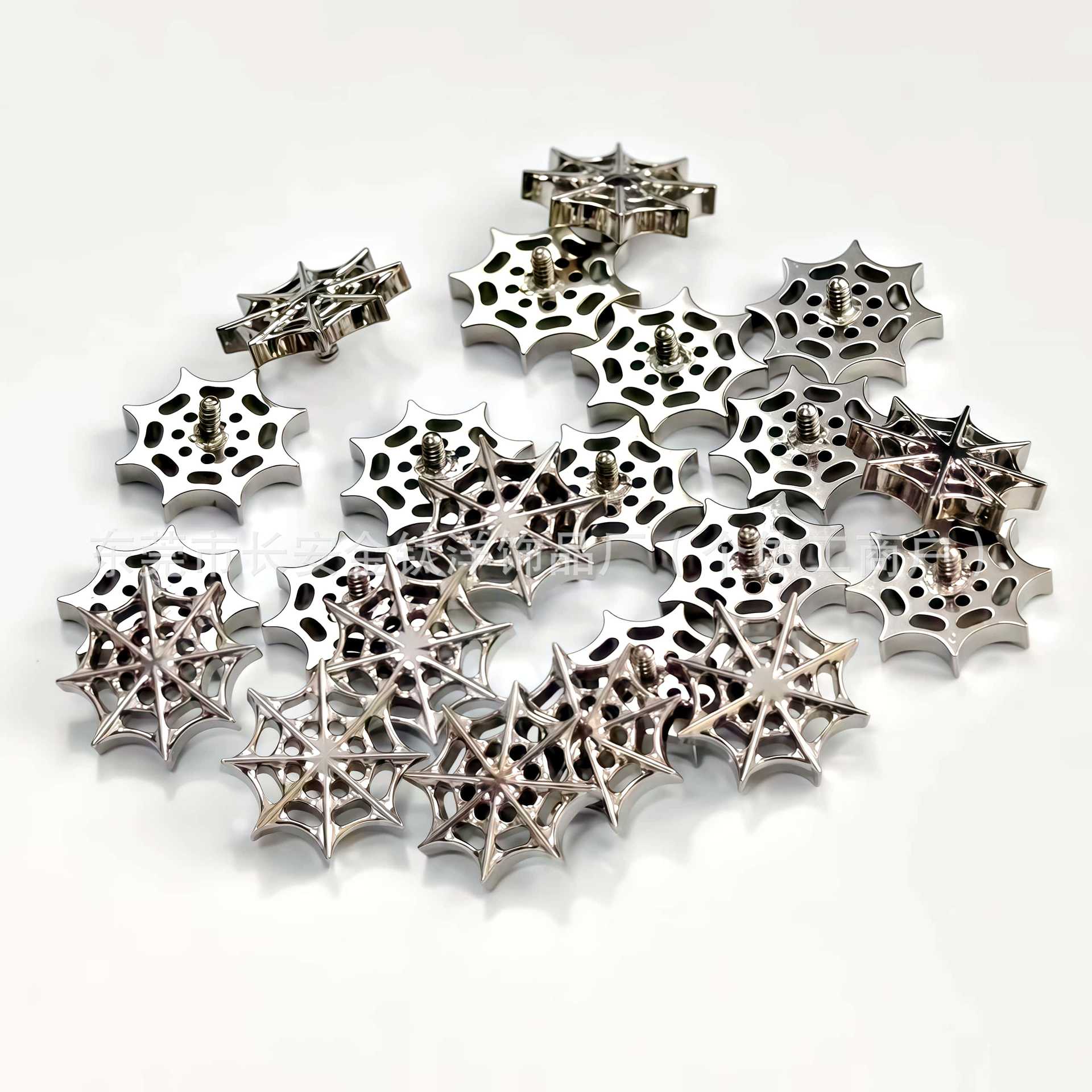 F136 Titanium Hollow Spider Web Ear Nail Nose Nail Ear Bone Piercing Jewelry G23 Titanium Alloy Body Jewelry detail image 7