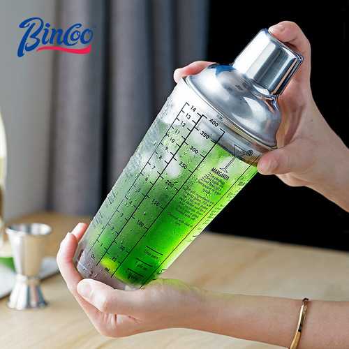 Bincoo Glass Shaker Cup Cocktail Set Lemon Tea Making Tool Handcrafted Iced Tea Drink Milk Tea Handheld Shaker