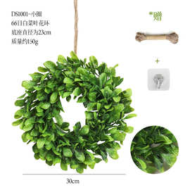 小号白菜叶welcome花环亚马逊家居墙面挂饰塑料仿真植物仿真花环