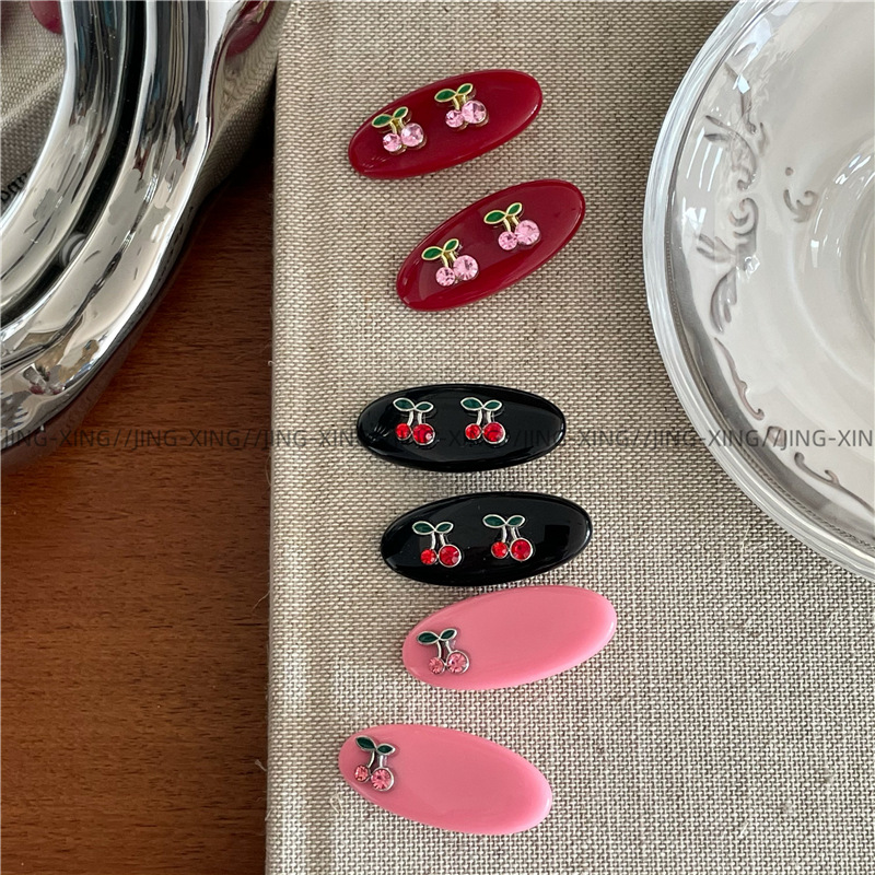 8g Weight Hair Clip Hair Accessories Type 1 Piece Quantity Casual, Daily Occasion Alloy, Plastic, Rhinestone Material Cherry Pattern All Seasons Season Women's Gender Cute, Lady Style Cute Lady Women's Cherry Alloy Plastic Rhinestone Hair Clip 6