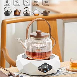 Encircling Stove Tea Cooking Electric Ceramic Stove Glass Teapot Tea Cooking Tapot Household Encircling Stove Tea Cooking Barbecue Tea Set Hanger
