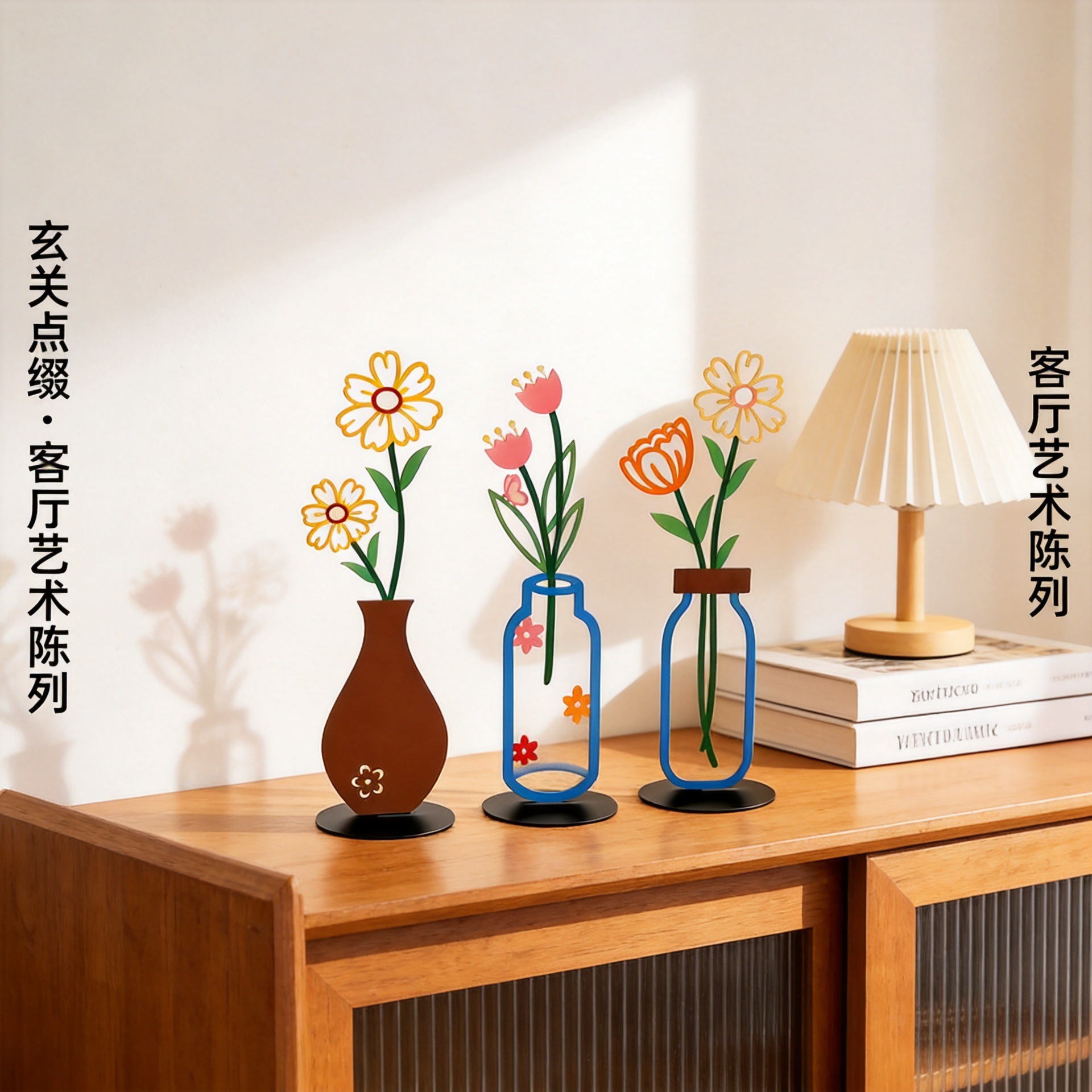 Planta de hierro forjado, decoración del gabinete de comedor, nicho de alta calidad, decoración de escritorio de la sala de estar, regalo personal image 4