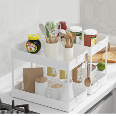 Cross-border home kitchen tabletop spice rack multi-functional sink moisture-proof drain storage rack double-layer storage rack