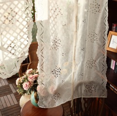 GJU8 finished curtain balloon curtain lift curtain fan-shaped half curtain short curtain Roman curtain kitchen bay window flower group