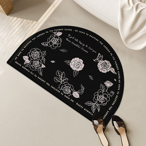 American semi-circular bathroom floor mat diatom mud absorbent mat bathroom non-slip foot mat toilet bathroom door carpet