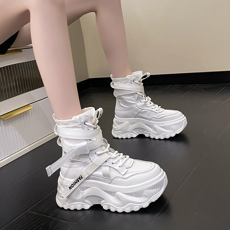 Women's Casual Dad Shoes Thick Bottom Platform Trainers For Girls_voghion.com