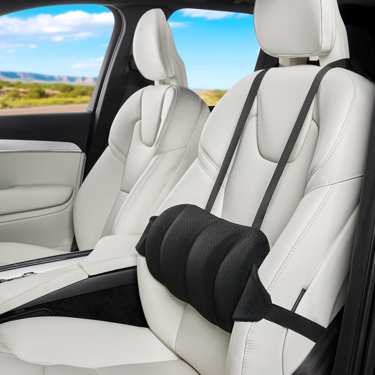 跨境新款汽车腰靠工学座椅靠垫专用开车护腰靠背垫记忆棉车载腰枕