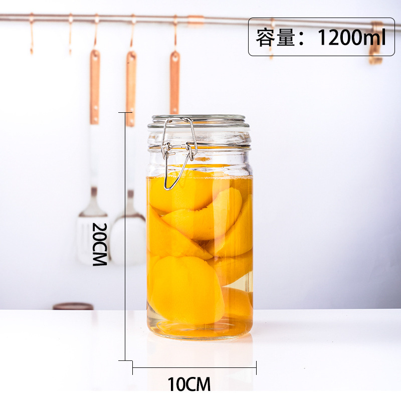 Tarro sellado de vidrio, encurtidos de alimentos, frasco de kimchi, botella de vino para el hogar, botella vacía de miel, tanque de almacenamiento pequeño