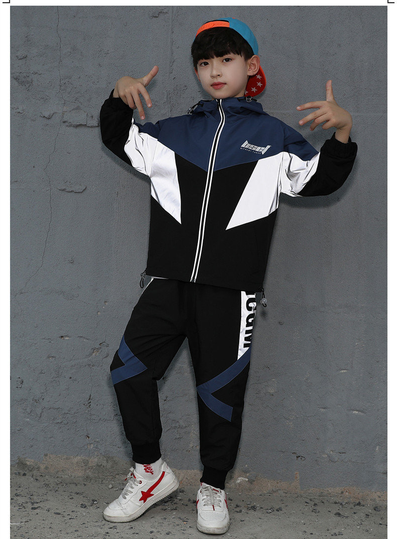 Set di pantaloni per abbigliamento per bambini 2023 Autunno da metà a grande, due pezzi a maniche lunghe primaverili alla moda per ragazzi_voghion.com