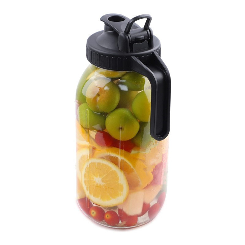 亞馬遜熱銷64oz梅森飲料瓶咖啡濾網套裝 咖啡過濾梅森塑料把手蓋