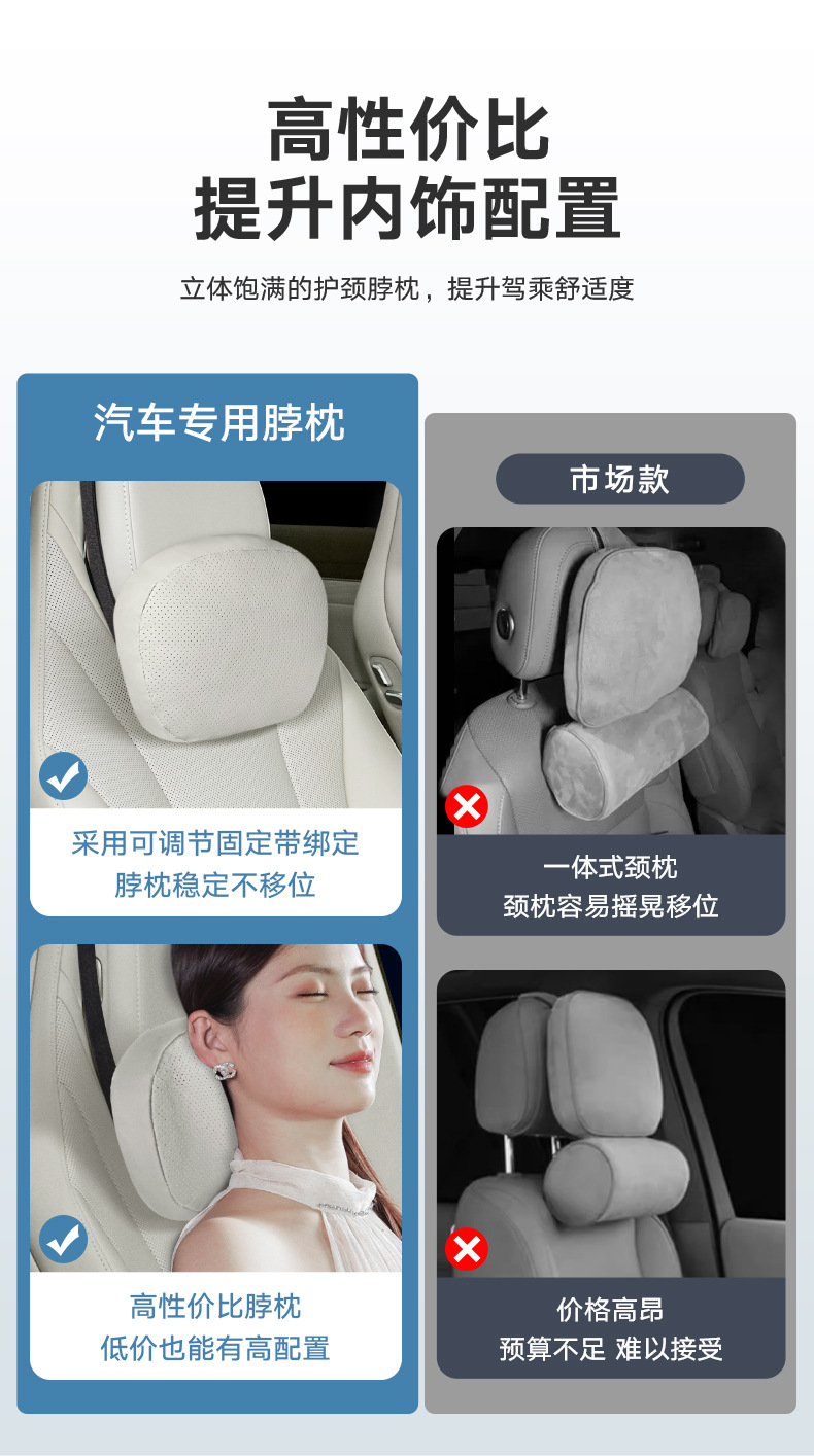 Suitable for Zhijie's Full Range of Comfortable Car Headrests, Neck Pillows, Lumbar Pillows, Lumbar Cushions, Car Pillows, Interior Accessories