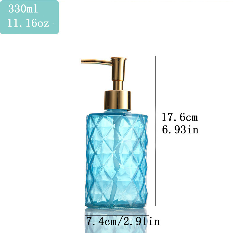 Dispensador de jabón líquido de vidrio negro mate, frasco recargable para baño o cocina