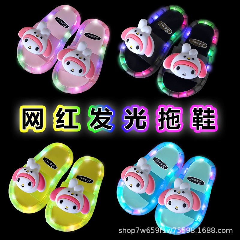 Sweet Cartoon Slippers Girls Summer Outfit Luminous Cute Indoor Home Non-Slip High-Level Girl Sandals Sweet Cartoon Slippers Girls Summer Outfit Luminous Cute Indoor Home Non-Slip High-Level Girl Sandals
