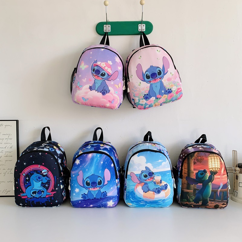 Children's Stitch Backpack Cartoon Cute Print Boys and Girls Backpack Lightweight Children's Outdoor Leisure Snack Bag