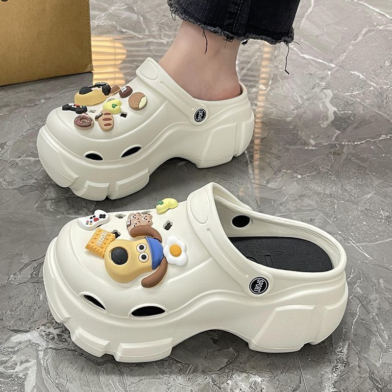 Cave Shoes Women's Summer Outwear Tread Feeling Increased Thick Bottom Non-slip 2024 New Beach Baotou Sandals for Summer Cave Shoes Women's Summer Outwear Tread Feeling Increased Thick Bottom Non-slip 2024 New Beach Baotou Sandals for Summer