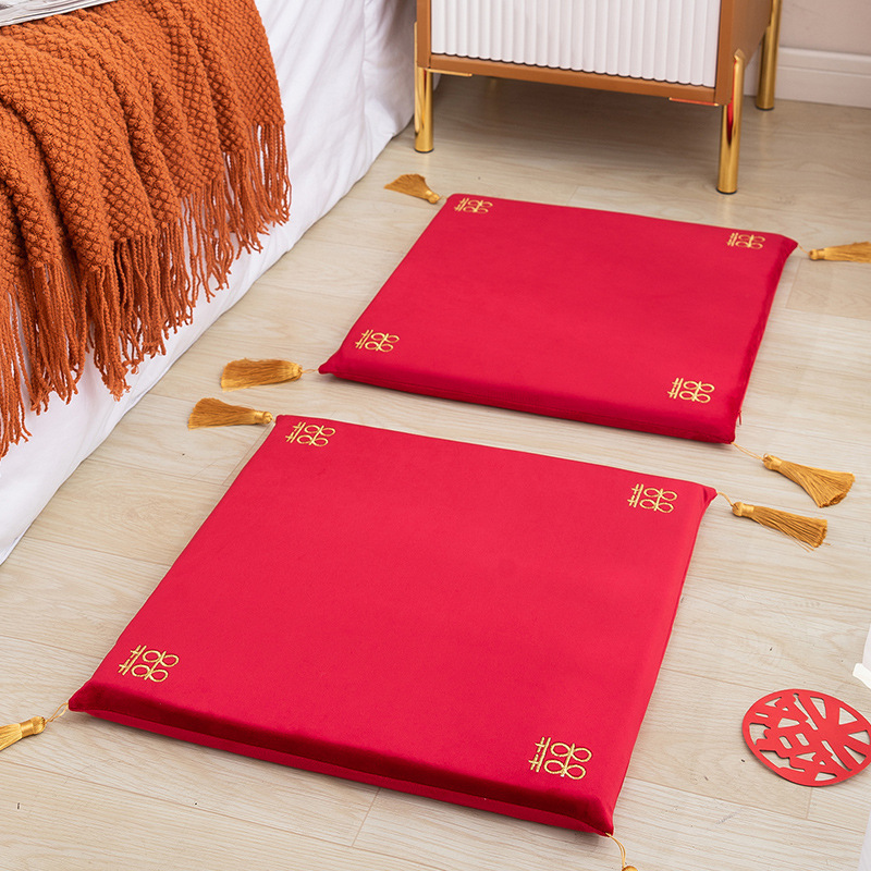 Lock Me Home Xiaohongshu Tea Ceremonial kneeling mat velvet wedding wedding decoration character cushion pillow joy