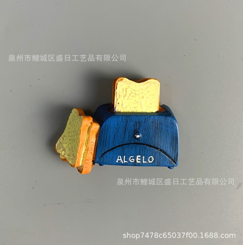 3D仿真食品面包平底锅蛋树脂冰箱贴 旅游纪念品特价不退不换|undefined