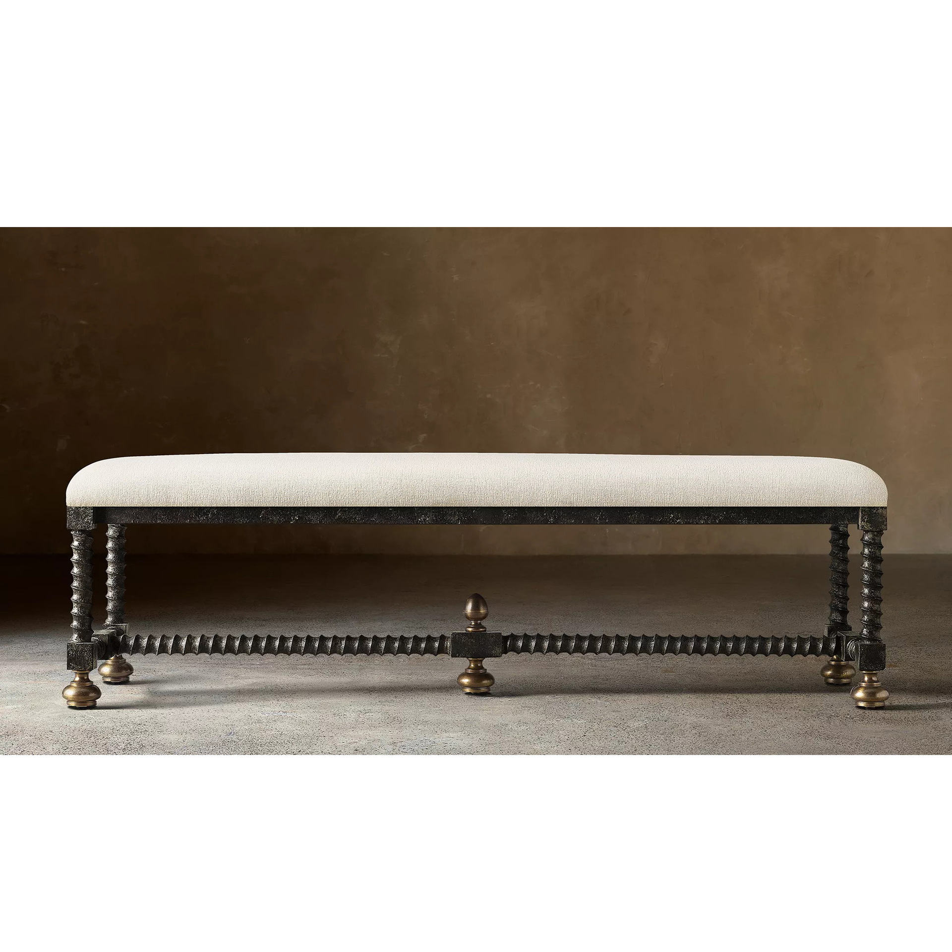 American-style rustic Roman column solid wood carved oak black furniture entryway table cabinet solid wood bed end bench