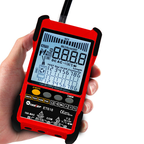 TOOLTOP ET618 ET616 Network Cable Locator and Multimeter Combo for Measuring Up to 500m Cable Length