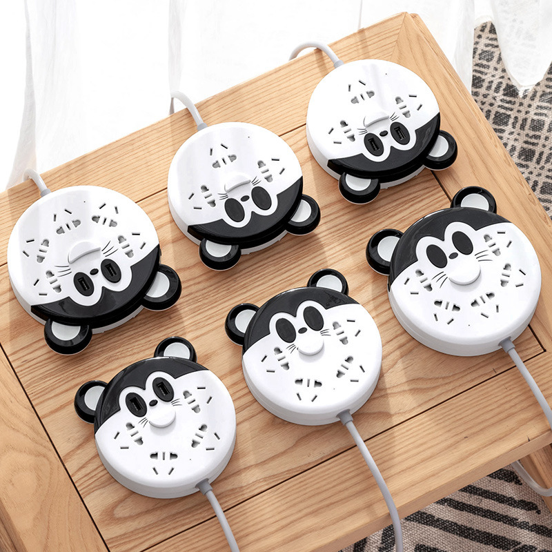 多功能usb插座宿舍学生面板多孔插板带线插排接拖插线板长线家用