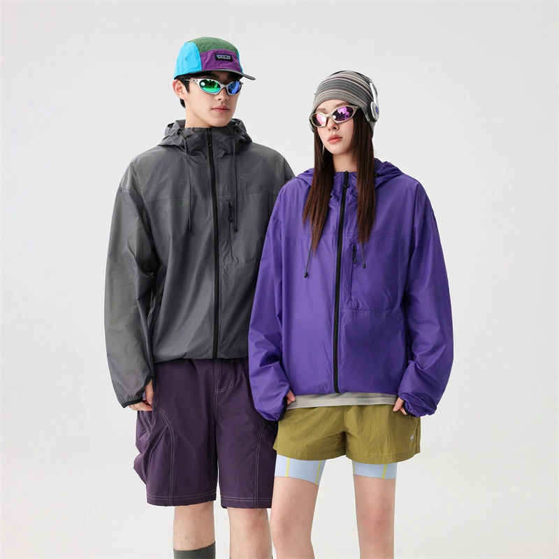 Летняя уличная трансляция, популярная трансграничная дышащая тонкая куртка с капюшоном с защитой от ультрафиолета, тонкий стиль из ледяного шелка