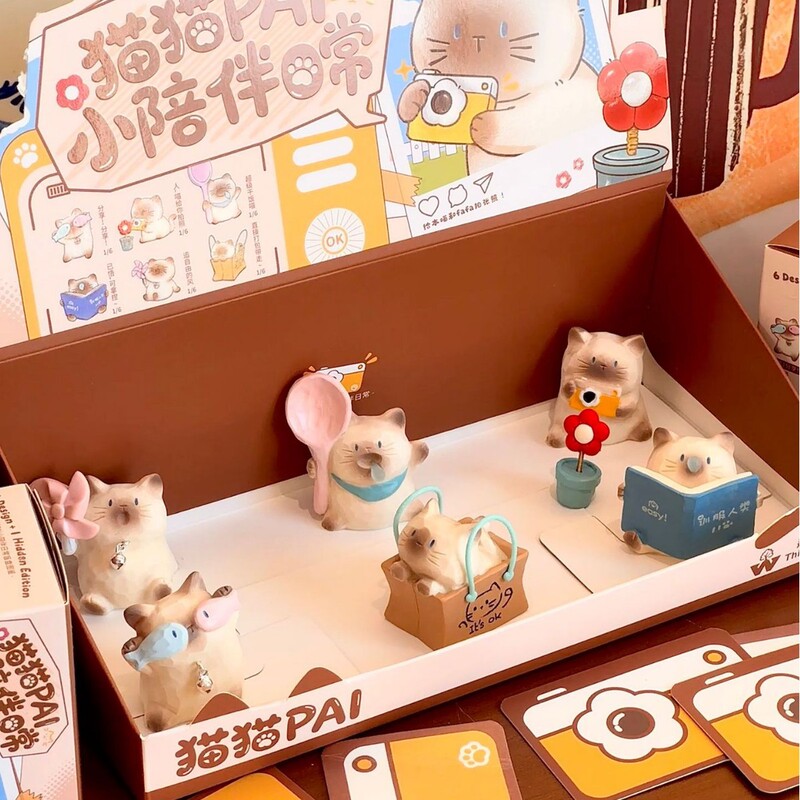 Trendy Hot-Selling Cat Pai Daily Blind Box Creative Desktop Ornament Cartoon Birthday Gift Souvenir
