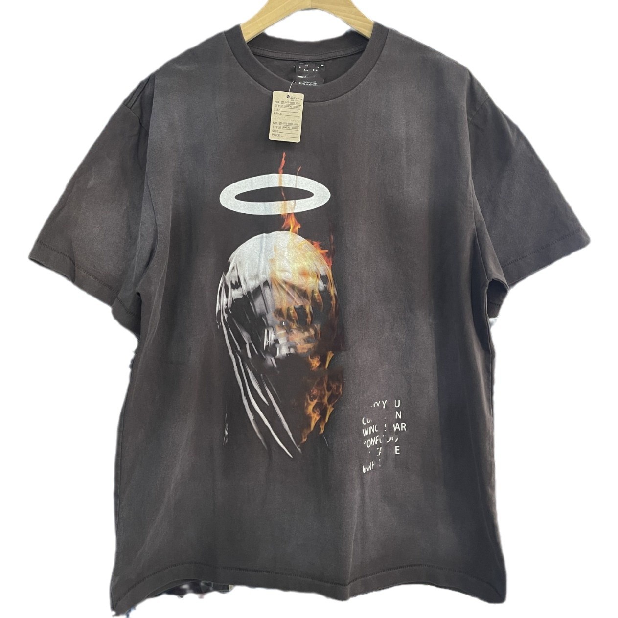 クロスボーダーの新型欧米のファッションブランドのレトロな水洗いは古い落書きをします。