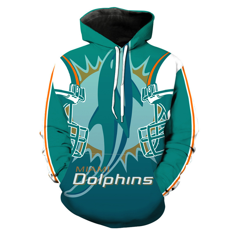 European and American New Baseball Suit NFL Rugby 3D Digital Printing Loose Pullover Hooded Sweatshirt Cross Border Men's Jacket