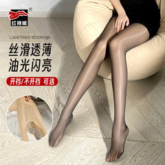 Red chili oil glossy women's ultra-thin oil glossy shiny pantyhose, summer wholesale for trendy hot girls, sexy anti-snag stockings
