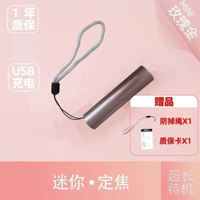 Mini rechargeable flashlight, strong LED light, ultra-bright, small and portable for students and girls, suitable for student dormitories and outdoor use (UV fənərlər) - yingxing-standard-basic-includes-charging-cable-rose-gold-special-offer