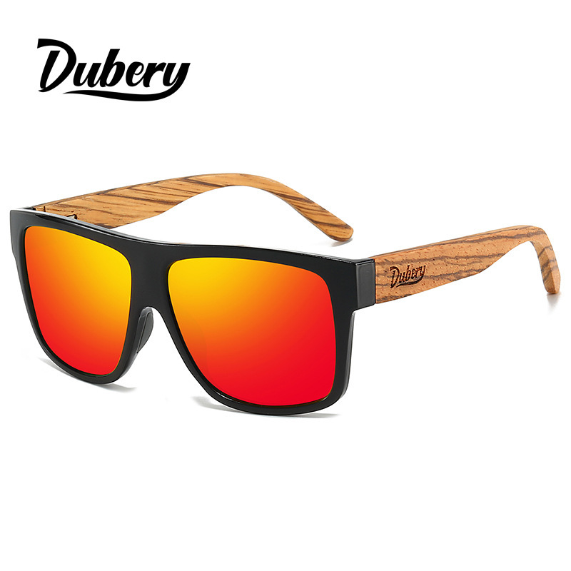 DUBERY cross-border new zebra pattern wooden glasses men's and women's black walnut polarized sunglasses D240 DUBERY cross-border new zebra pattern wooden glasses men's and women's black walnut polarized sunglasses D240