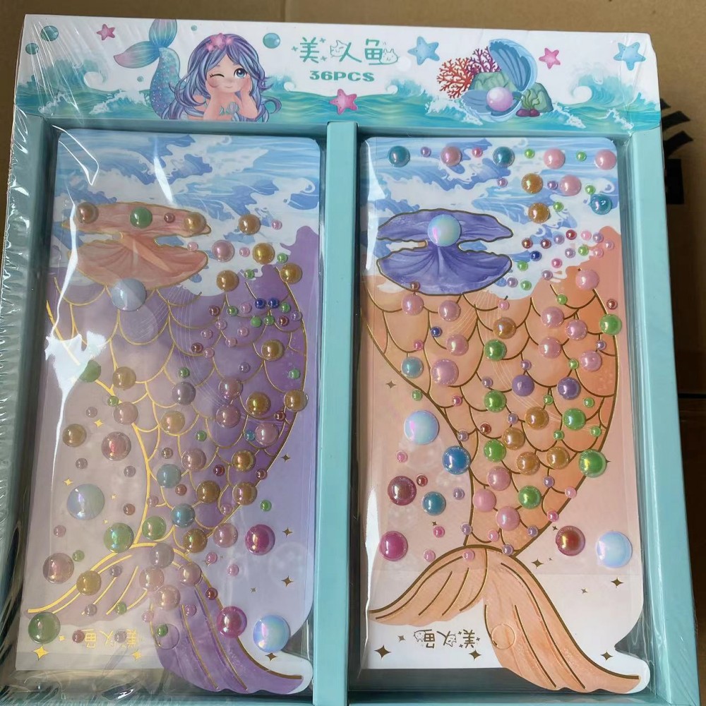 Mermaid Crystal Diamond rhinestone Pegatinas de Gema para niños decoración 3D pasta tridimensional juguetes para niños al por mayor