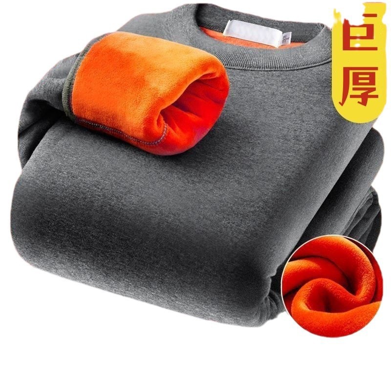 Dorado terciopelo calentamiento ropa interior hombre engrosado terciopelo invierno juvenil abrigo de otoño pantalones de invierno conjunto de resistencia al frío