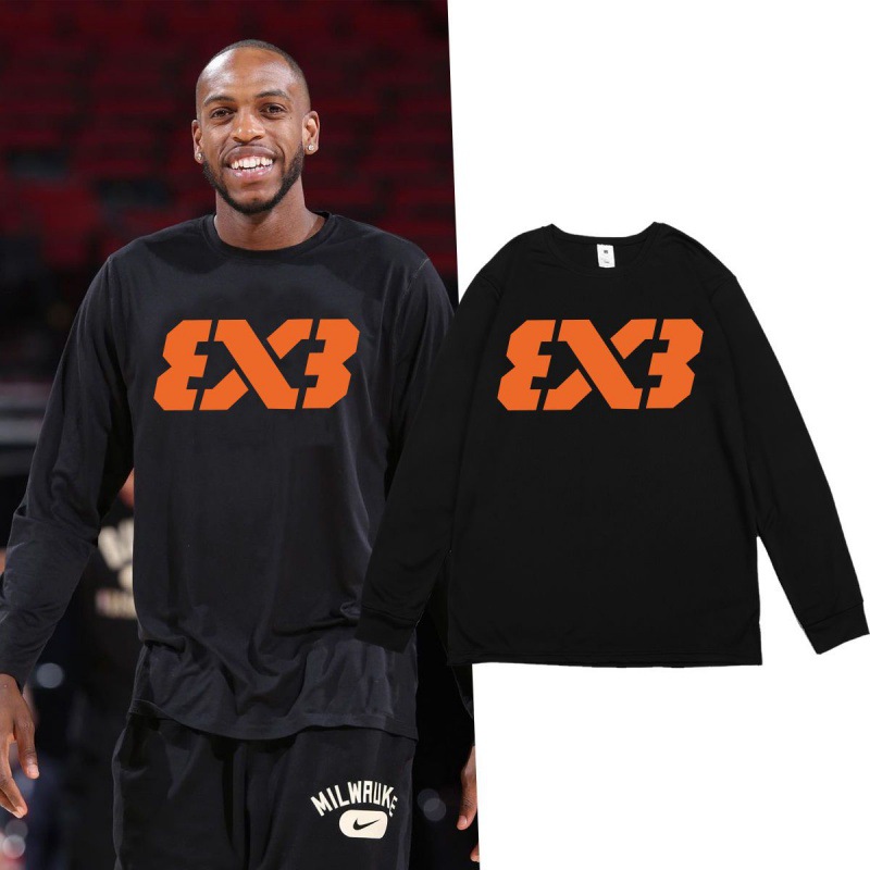 속건 3 개 × 3 개 검정 긴소매 (오렌지 스탠다드)