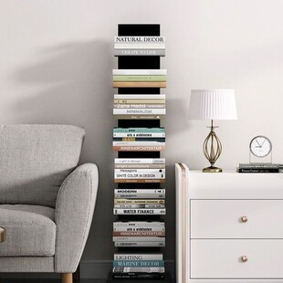 Invisible Bookshelf Floor-Standing Storage Rack Simple Corner Iron Vertical Bookcase Internet Celebrity Wall-Mounted Home Book Storage Rack