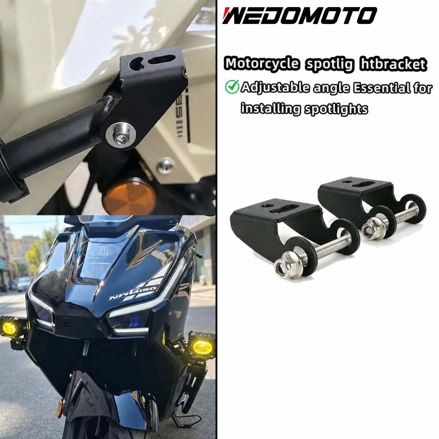 Universal cross-border motorcycle accessories, fixed brackets, scooter accessories, modified crash bars, spotlight bracket accessories, complete set
