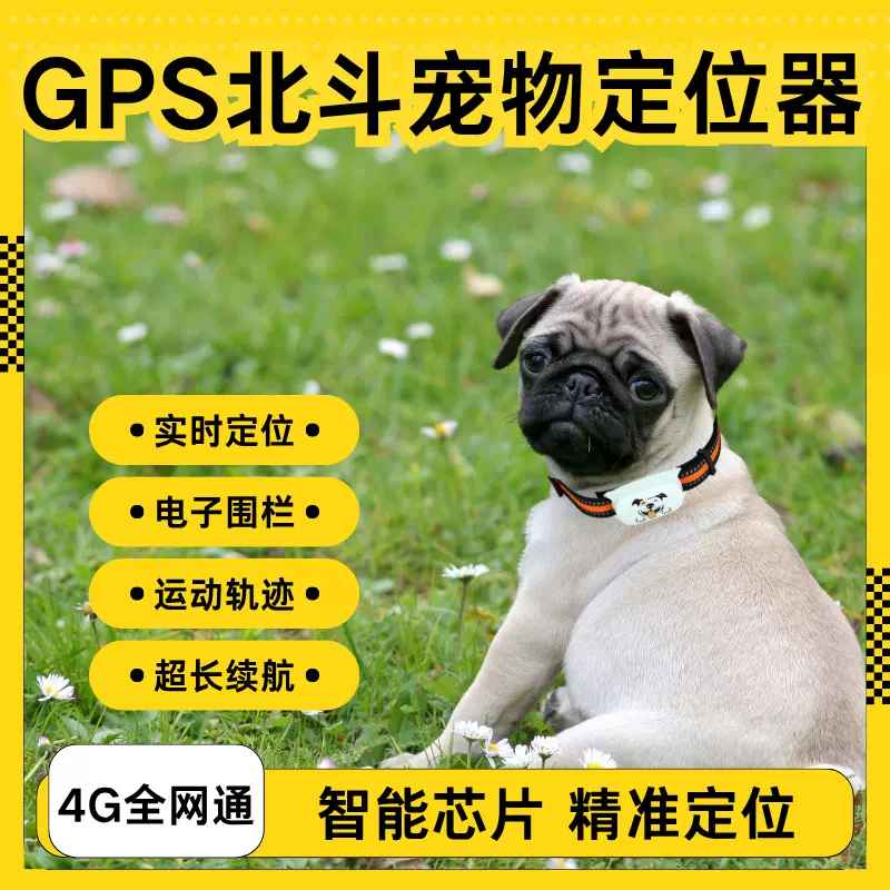 4G GPS定位器宠物项圈狗猫咪动物防水防丢防盗追踪器电子围栏警报