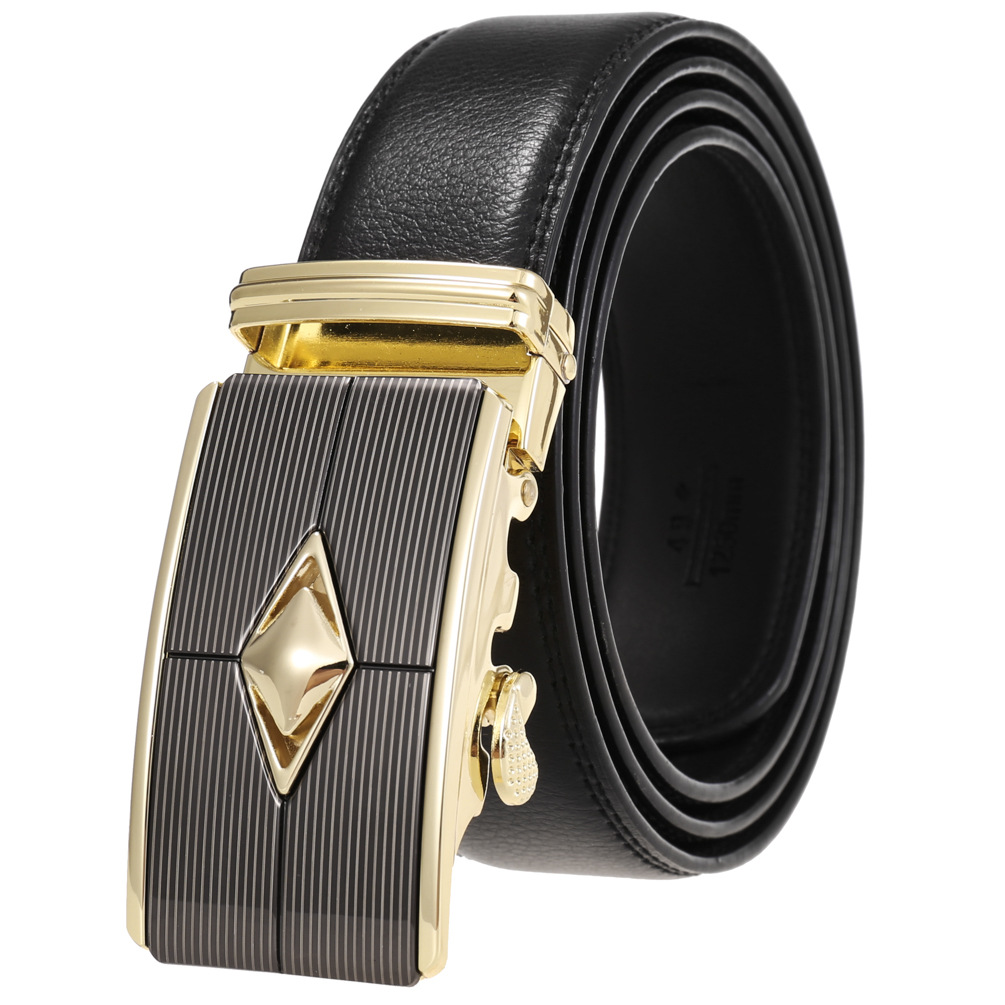 Minimalist Retro Leather Belt For Men With Automatic Buckle_voghion.com