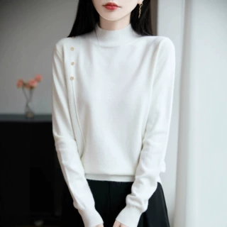 跨境货源2025秋冬新款韩版女装时尚半高领长袖毛衣针织衫打底衫女