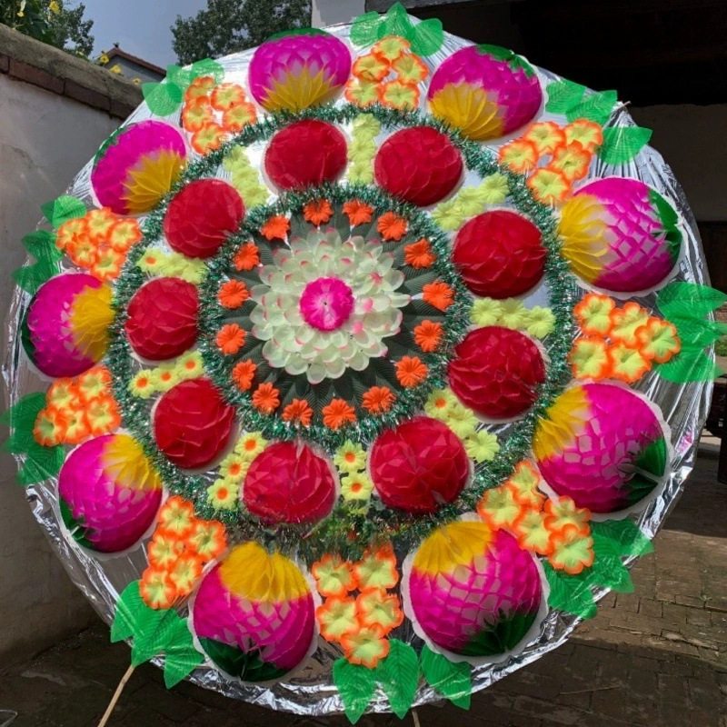 Funeral coffin funeral umbrella-style folding bright-bottom wreath finished product batch of ten or more