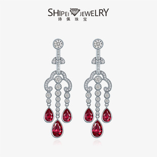 Shipei Jewelry 2025 European and American Retro Long Tassel 2Ct Water Drop 7*11 High Carbon Diamond Earrings Earrings 925 Silver