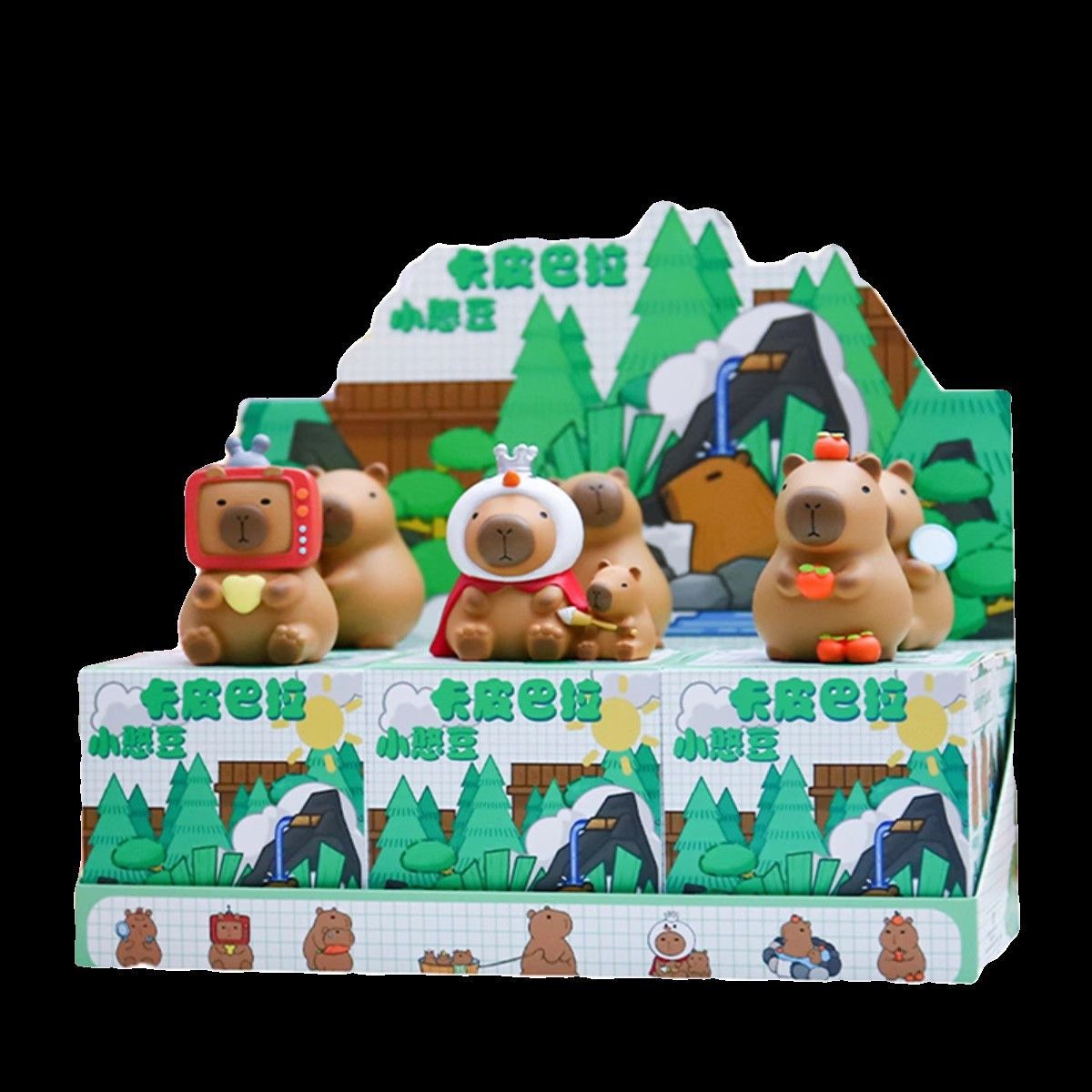 Pequeño frijoles Capybara dibujos animados hechos a mano del delfín de agua decoración de mesa caja ciega huevo girado regalo pequeño estudiante